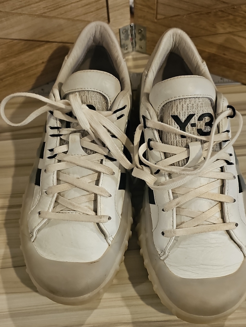Yohji Yamamoto X Adidas Y-3 Men’s 7 White Leather Low-Top Sneakers #765